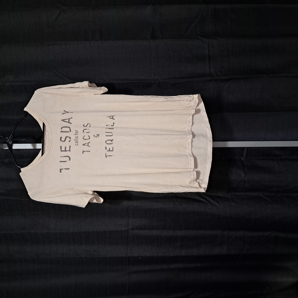 Cream Graphic Tee with Fun Text